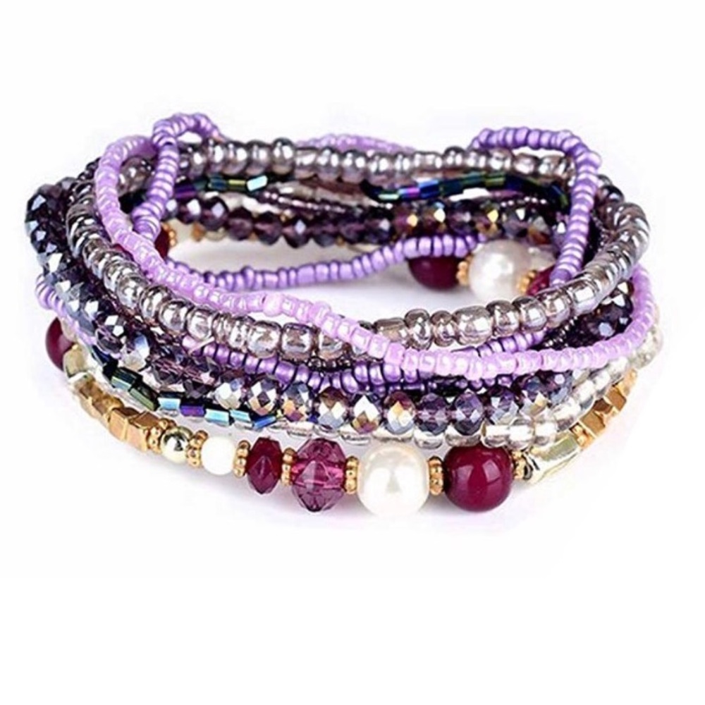 2/$12 Bohemian Stackable Beaded Bracelets